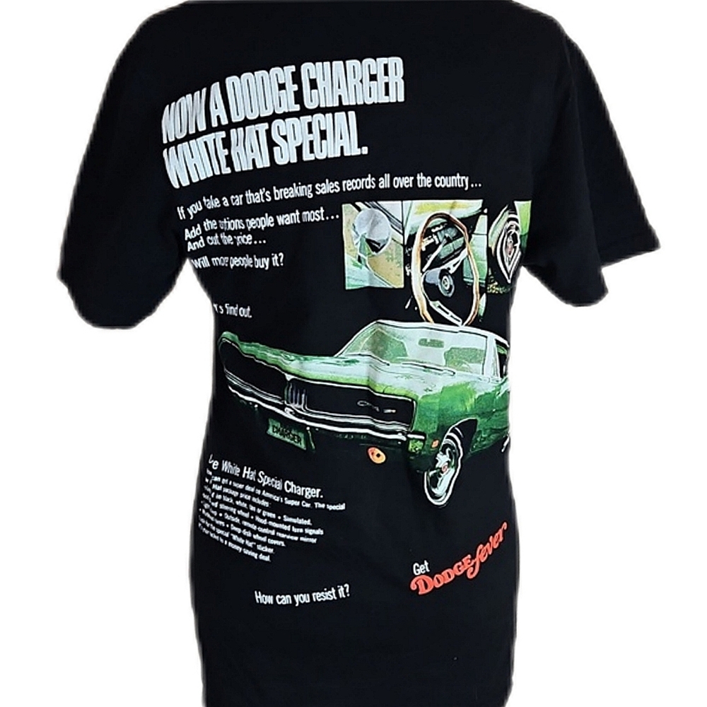 Dodge Charger White Hat Special T-Shirt Women's Small 1969 Embroidered Americana